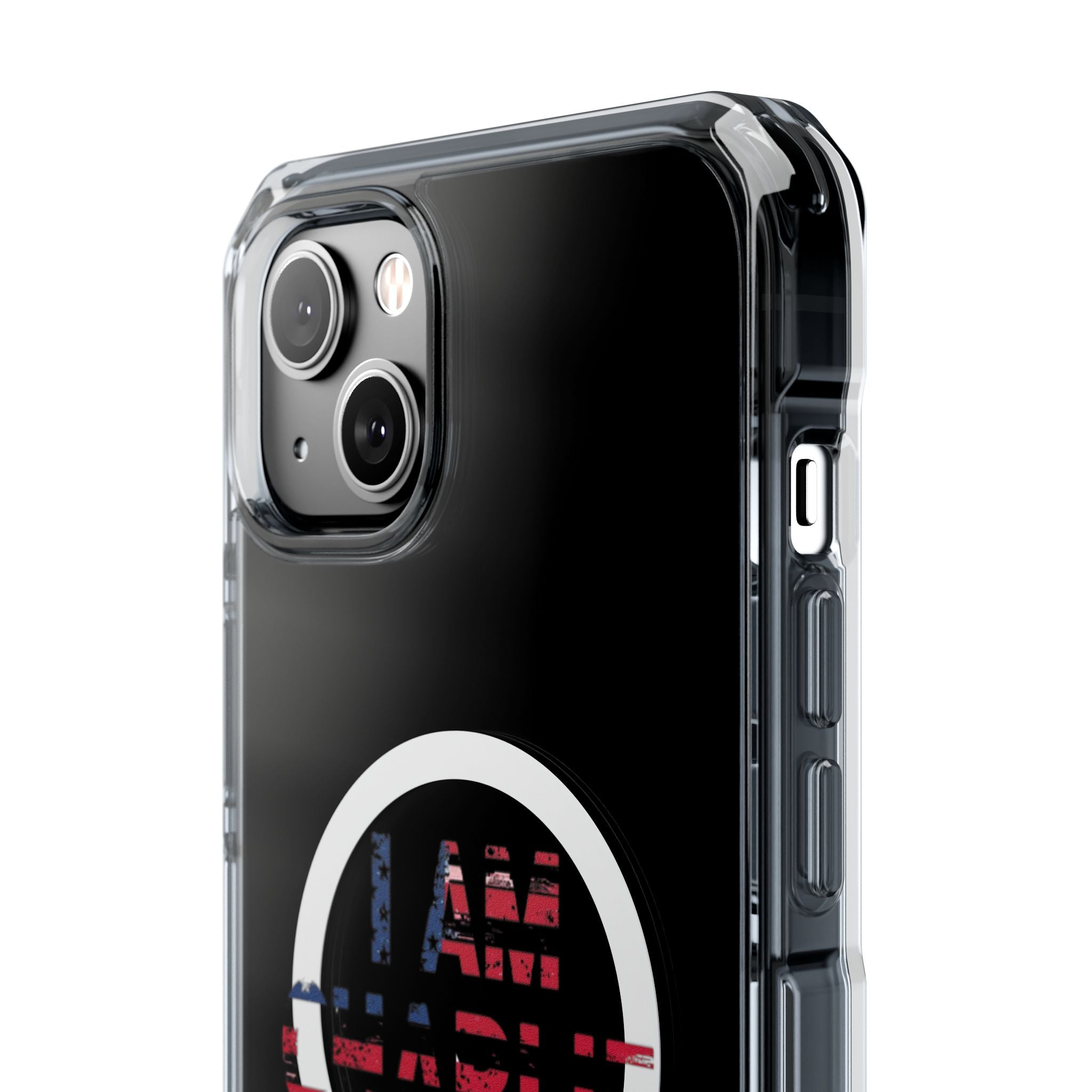 Patriotic Magnetic Phone Case - I Am Charlie Design, Clear Impact Case for iPhone, Phone Accessory, Gift for Patriots, 4th of July