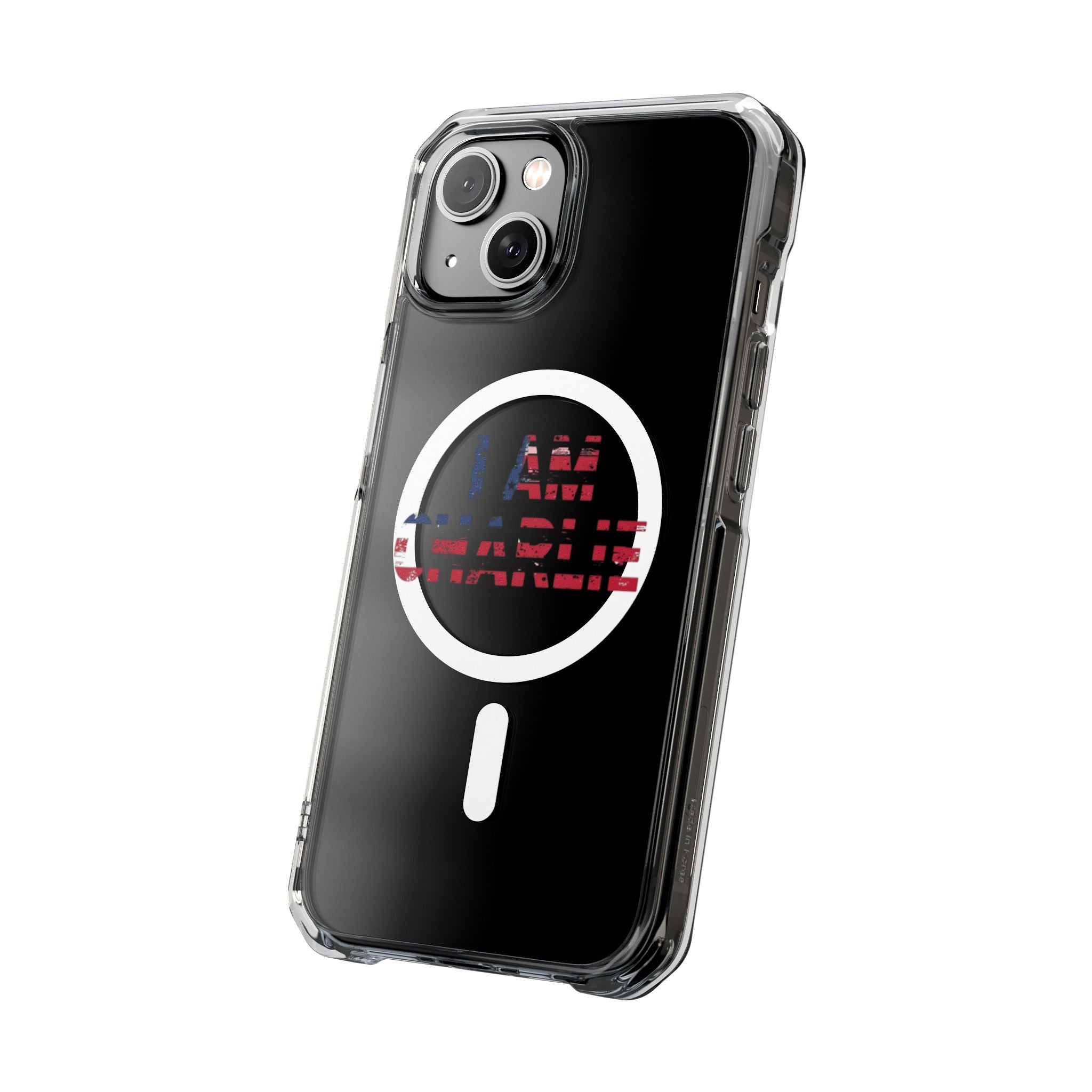 Patriotic Magnetic Phone Case - I Am Charlie Design, Clear Impact Case for iPhone, Phone Accessory, Gift for Patriots, 4th of July