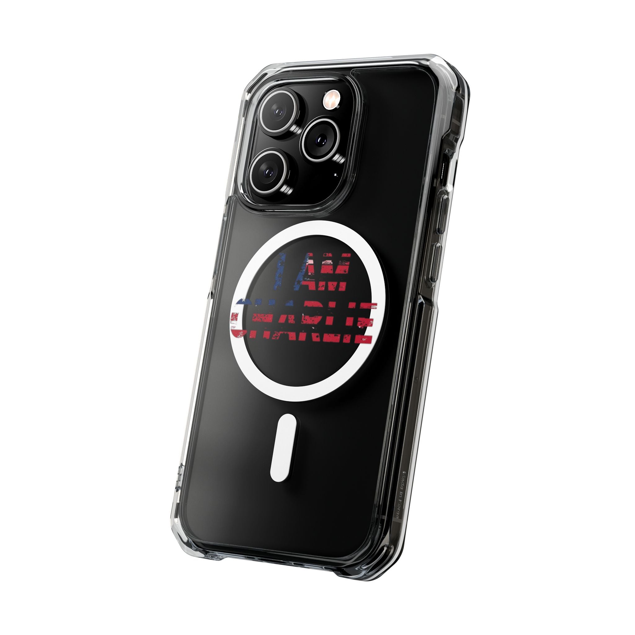 Patriotic Magnetic Phone Case - I Am Charlie Design, Clear Impact Case for iPhone, Phone Accessory, Gift for Patriots, 4th of July
