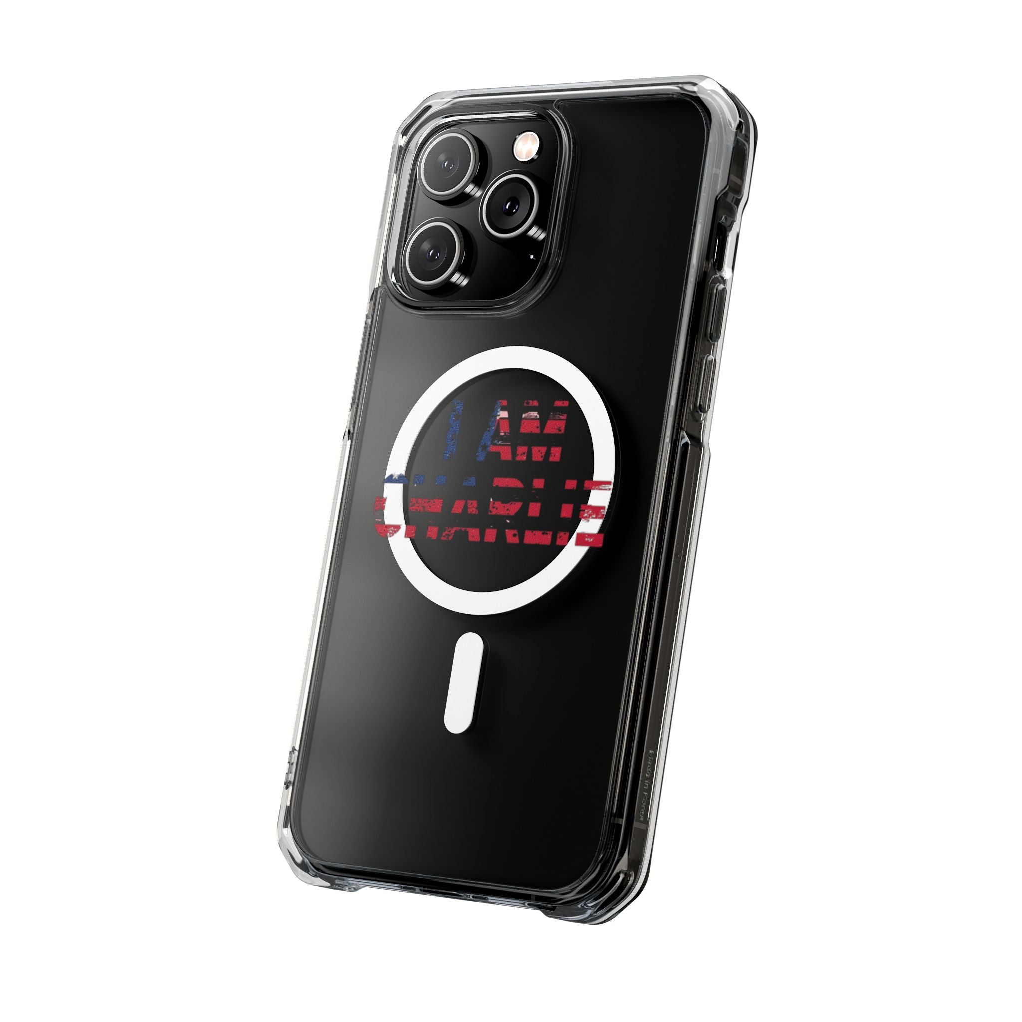Patriotic Magnetic Phone Case - I Am Charlie Design, Clear Impact Case for iPhone, Phone Accessory, Gift for Patriots, 4th of July