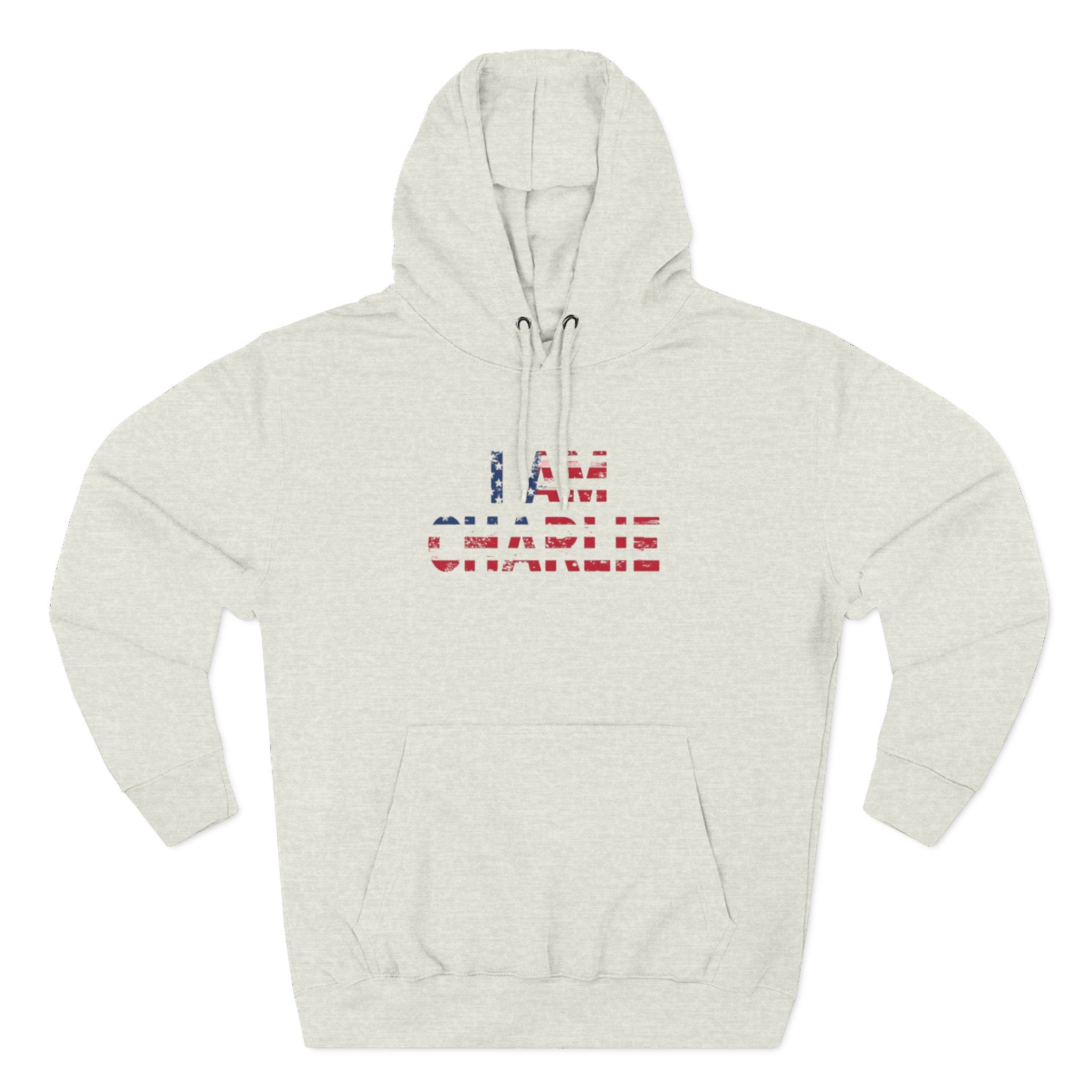 Patriotic Fleece Hoodie - I AM CHARLIE, Cozy Sweatshirt, Political Apparel, Gift for Activists, Casual Wear