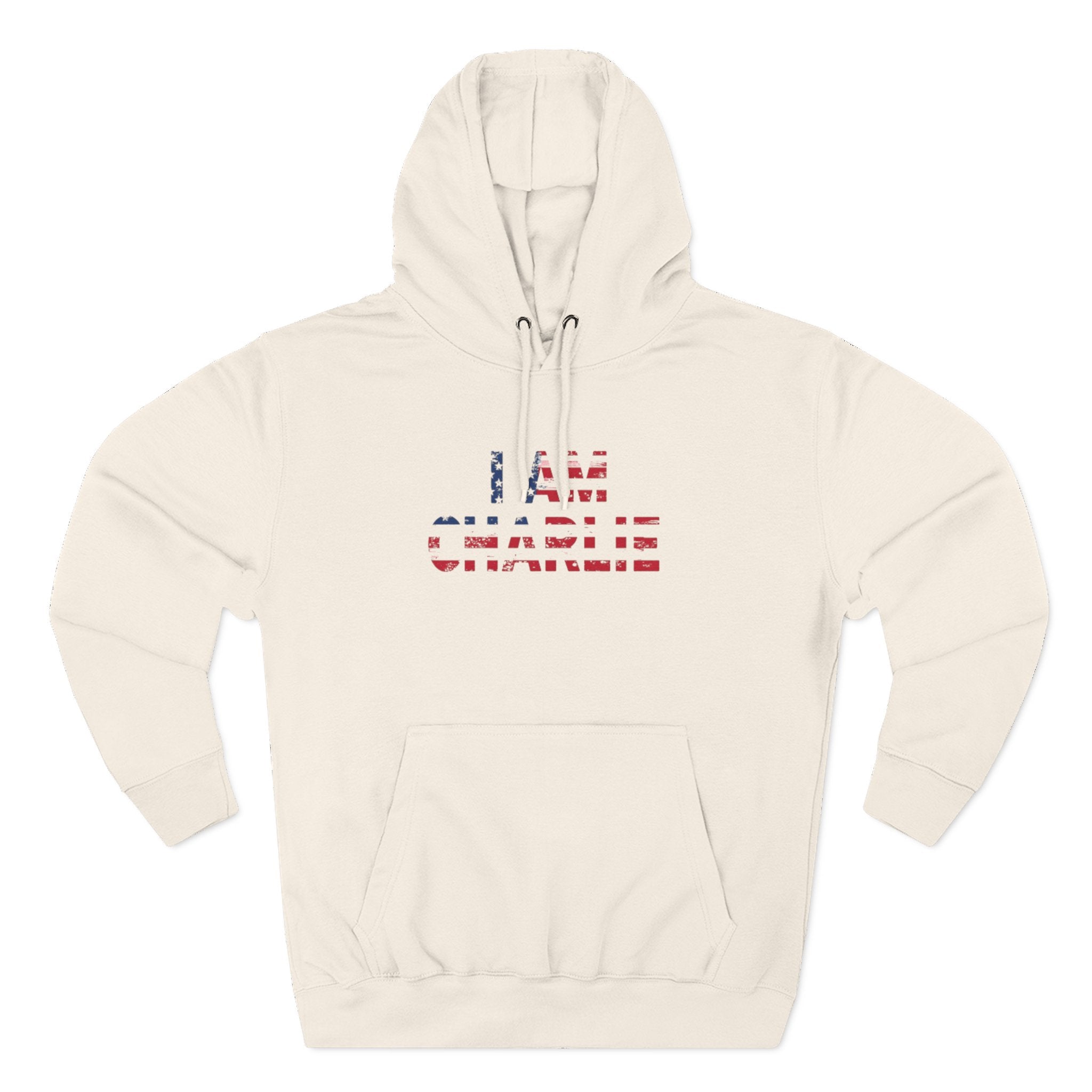 Patriotic Fleece Hoodie - I AM CHARLIE, Cozy Sweatshirt, Political Apparel, Gift for Activists, Casual Wear