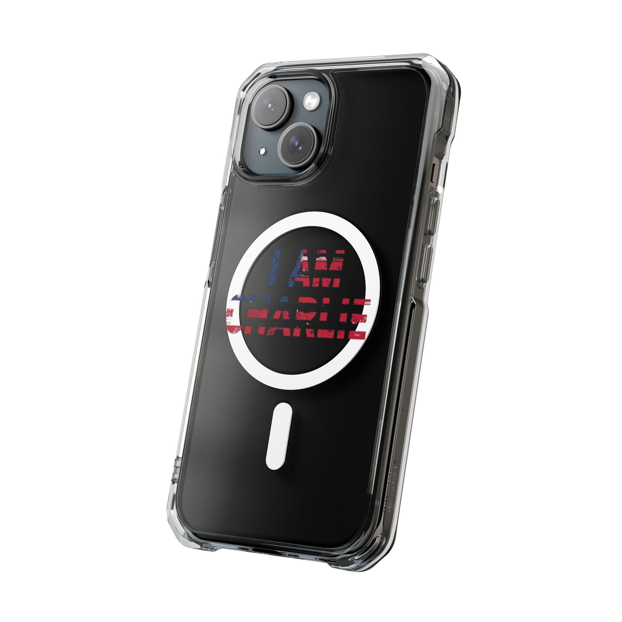 Patriotic Magnetic Phone Case - I Am Charlie Design, Clear Impact Case for iPhone, Phone Accessory, Gift for Patriots, 4th of July
