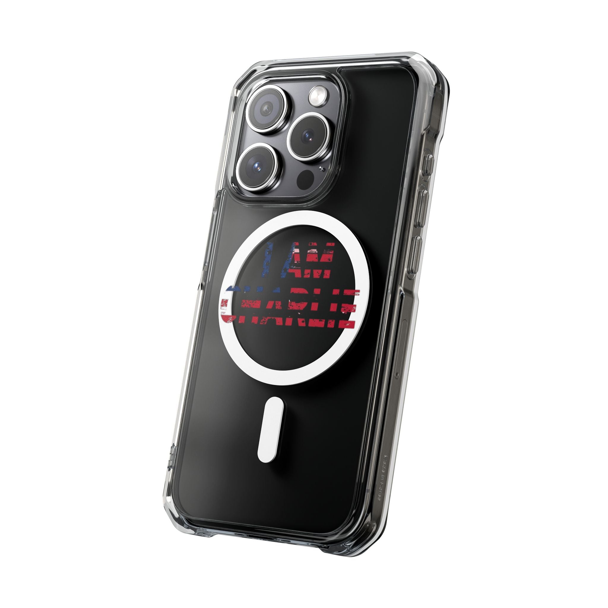 Patriotic Magnetic Phone Case - I Am Charlie Design, Clear Impact Case for iPhone, Phone Accessory, Gift for Patriots, 4th of July