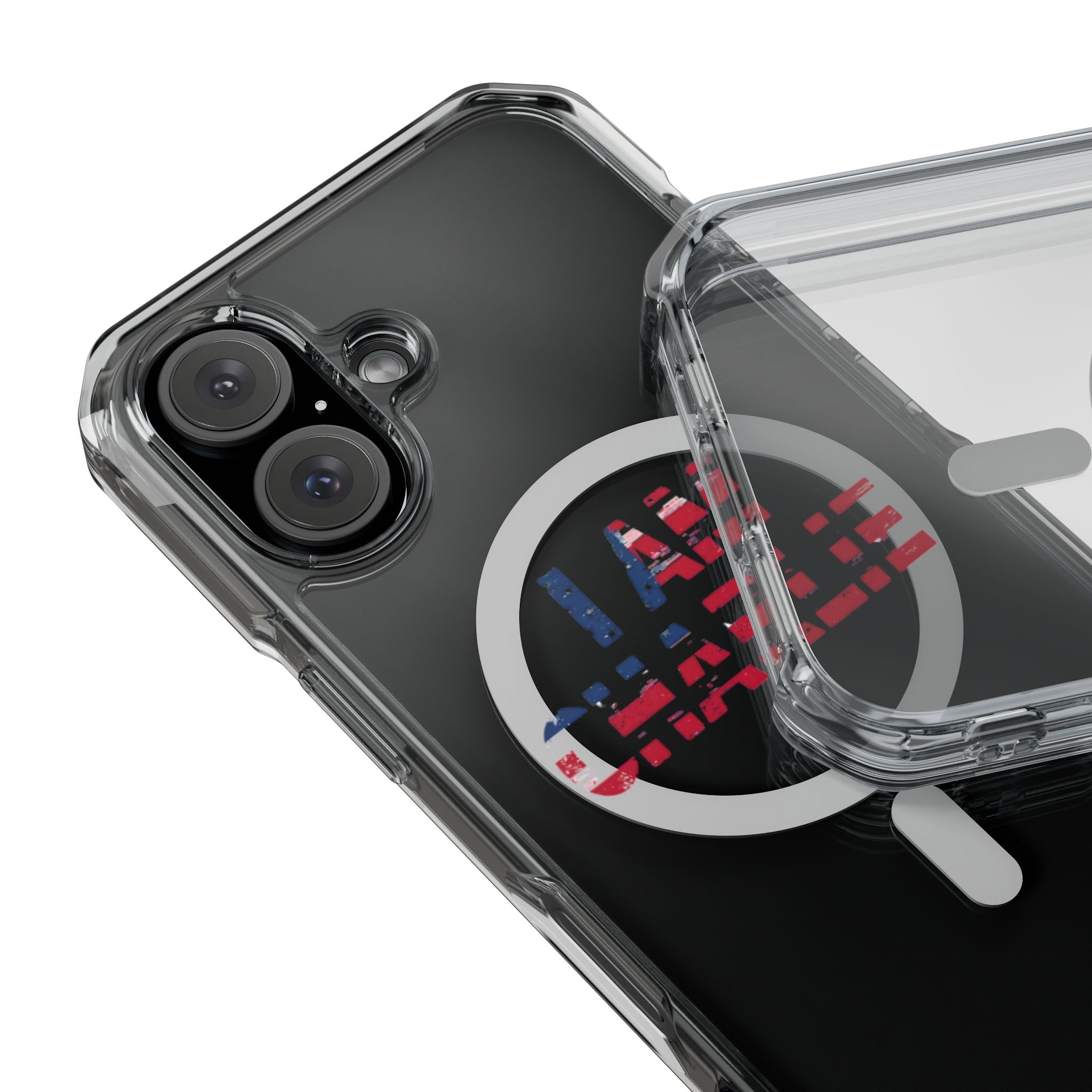 Patriotic Magnetic Phone Case - I Am Charlie Design, Clear Impact Case for iPhone, Phone Accessory, Gift for Patriots, 4th of July